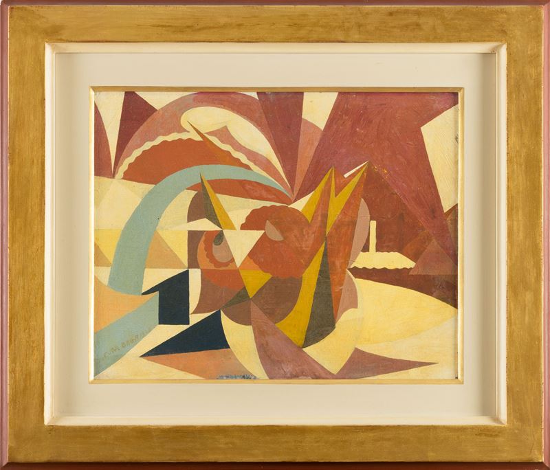 Giacomo Balla Linee Forze Di Paesaggio Estivo 1920 Tempera E