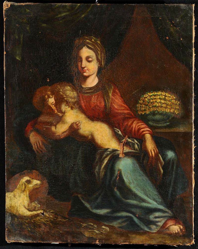 Scuola del XVIII secolo Madonna col Bambino  - Auction Antiquariato, Argenti e Dipinti Antichi - Cambi Casa d'Aste