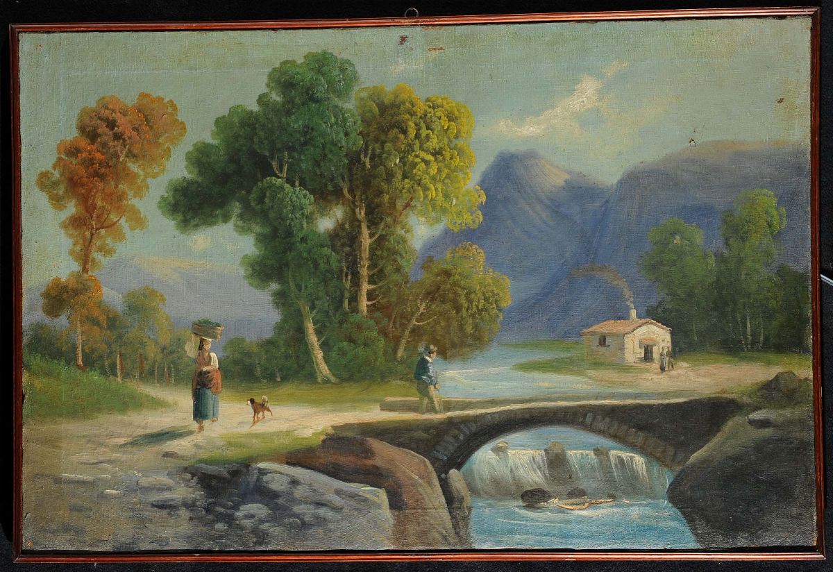 Scuola della Fine del XIX Secolopaesaggi con Figure