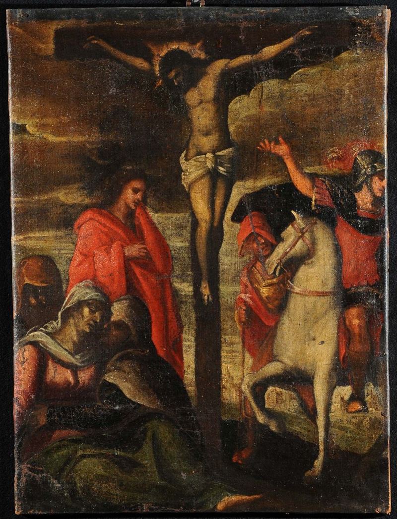 Anonimo del XIX secolo Crocifissione  - Auction Antiquariato, Argenti e Dipinti Antichi - Cambi Casa d'Aste