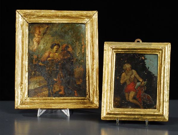 Due dipinti diversi su rame del XVIII secolo