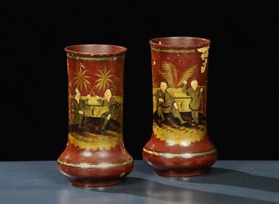 Coppia di Vasi in Terracotta, Cina XX Secolo