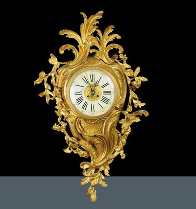 Orologio Cartel in Bronzo Dorato, Francia XIX Secolo