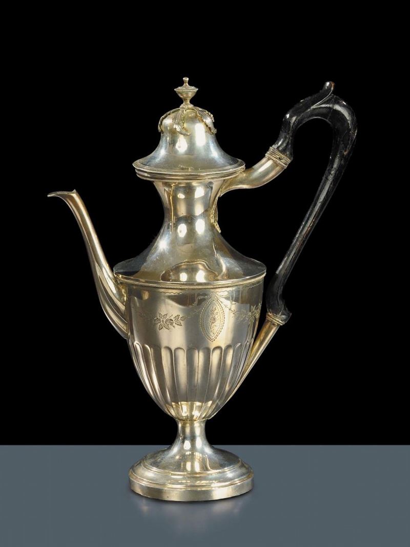 Caffettiera in argento con manico in legno ebanizzato, Firenze XIX secolo  - Auction Antiquariato, Argenti e Dipinti Antichi - Cambi Casa d'Aste