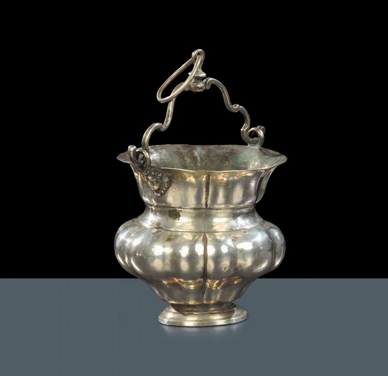 Piccolo secchiello in argento, bottega De Blasio, Napoli inizi XVIII secolo  - Asta Antiquariato, Argenti e Dipinti Antichi - Cambi Casa d'Aste