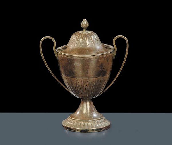 Zuccheriera in argento a vaso biansato, Napoli XIX secolo