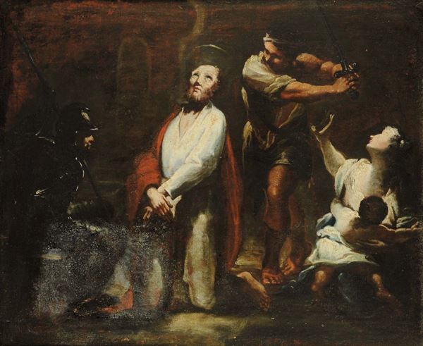 Scuola Toscana XVI-XVII secolo Decapitazione di Santo