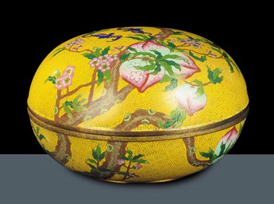 Scatola Rotonda in Smalti Cloisonnè, Cina