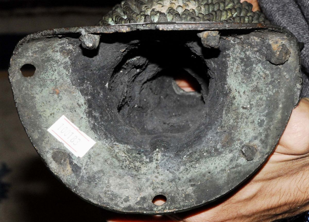 Piccola Testa del Buddha in Bronzo, Thailandia Epoca Ayudhya XVI-XVII Secolo
