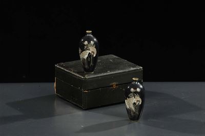 Coppia di Vasetti “cloisonné”, Giappone