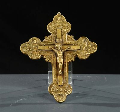 Crocifisso in Bronzo Dorato, Russia XIX Secolo