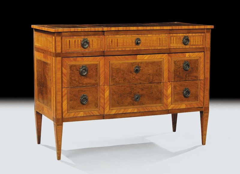 Como Luigi XVI lastronato e filettato, Torino XVIII secolo  - Asta Antiquariato, Argenti e Dipinti Antichi - Cambi Casa d'Aste