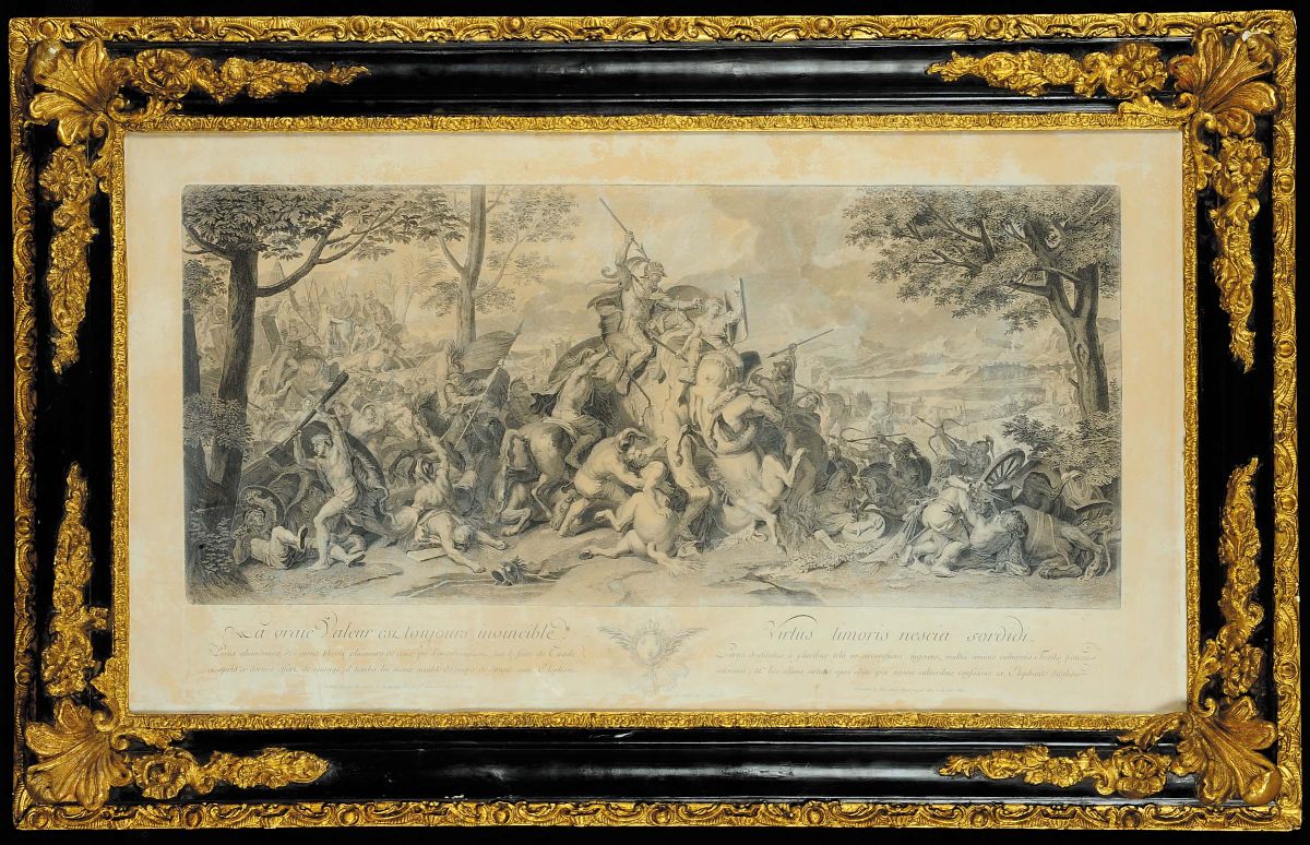 Coppia di Stampe Raffiguranti Battaglie, Francia XVIII Secolo