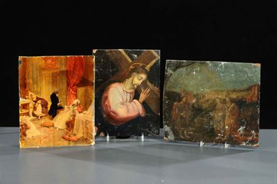 Due Dipinti Ad Olio su Rame, XVIII Secolo