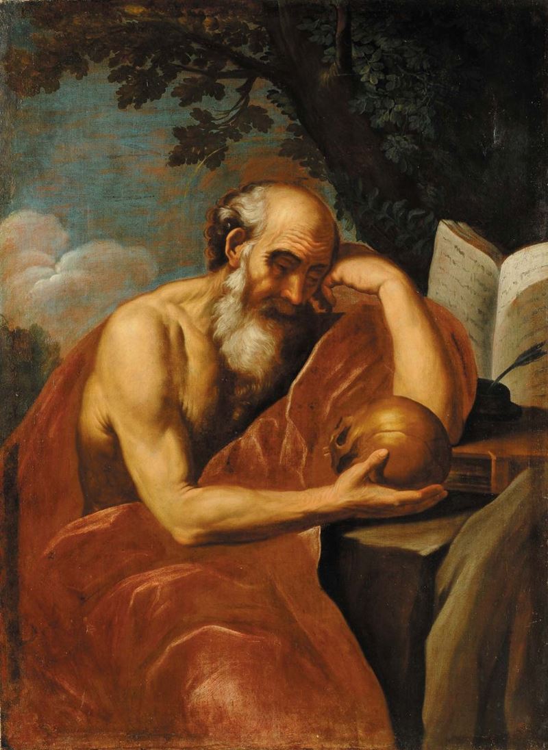 Scuola Italiana del XVII secolo San Gerolamo  - Asta Antiquariato, Argenti e Dipinti Antichi - Cambi Casa d'Aste