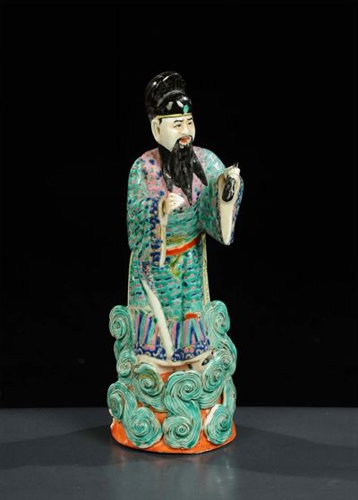 Figura di Saggio Orientale in Porcellana