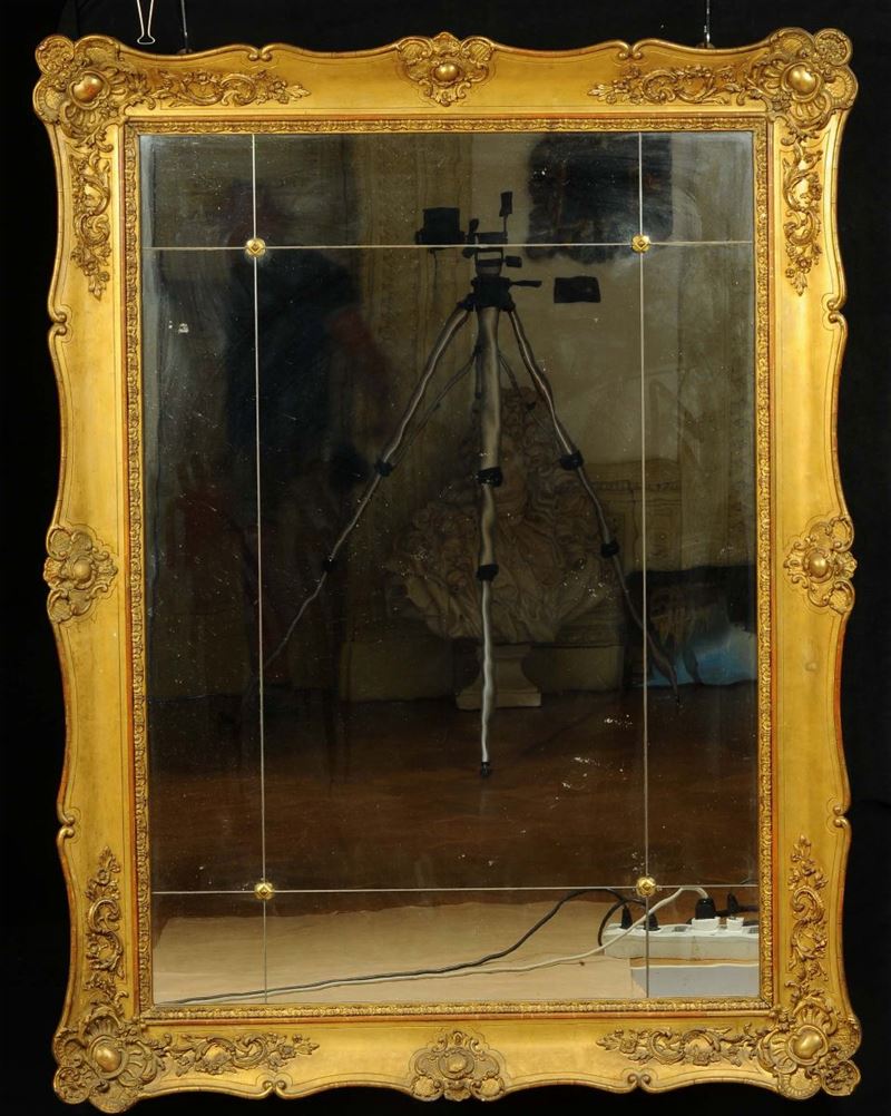 Specchiera in legno dorato, XIX secolo  - Auction Antiques and Old Masters - Cambi Casa d'Aste