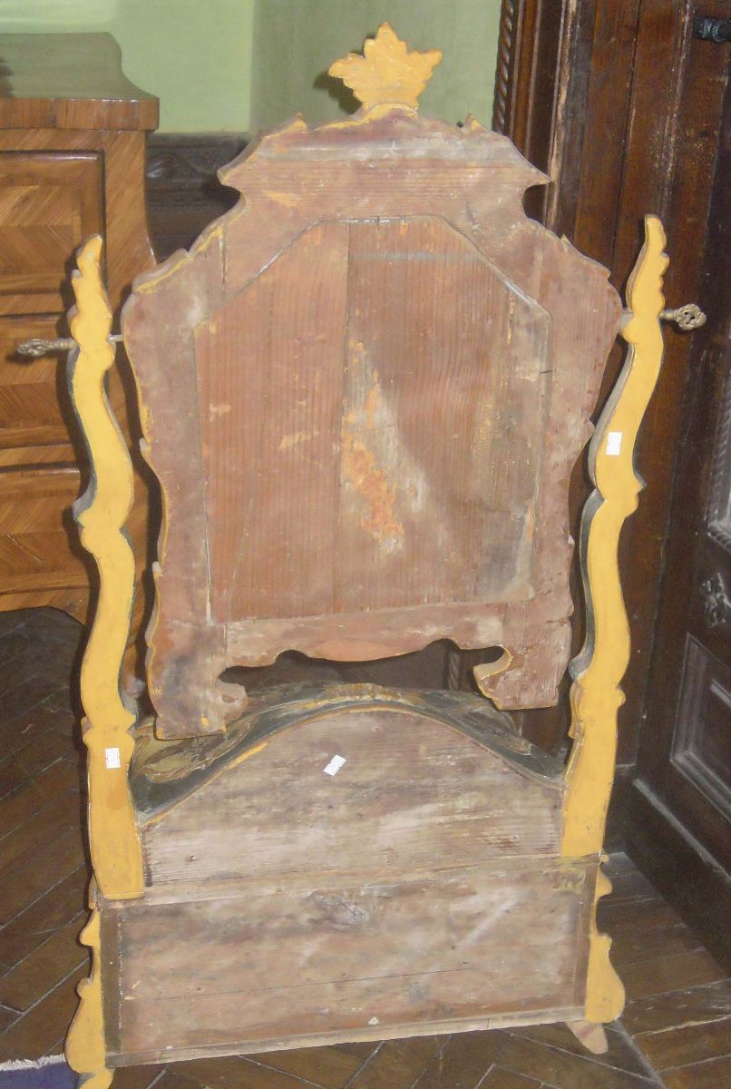 Toelettina in Legno Laccato in Policromia, XVIII-XIX Secolo
