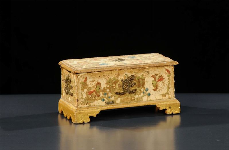 Piccola cassetta laccata in arte povera, XIX secolo  - Auction Antiquariato, Argenti e Dipinti Antichi - Cambi Casa d'Aste