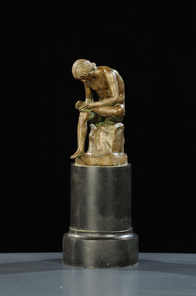 Nudo maschile seduto in bronzo, inizio XX secolo  - Asta Antiquariato, Argenti e Dipinti Antichi - Cambi Casa d'Aste