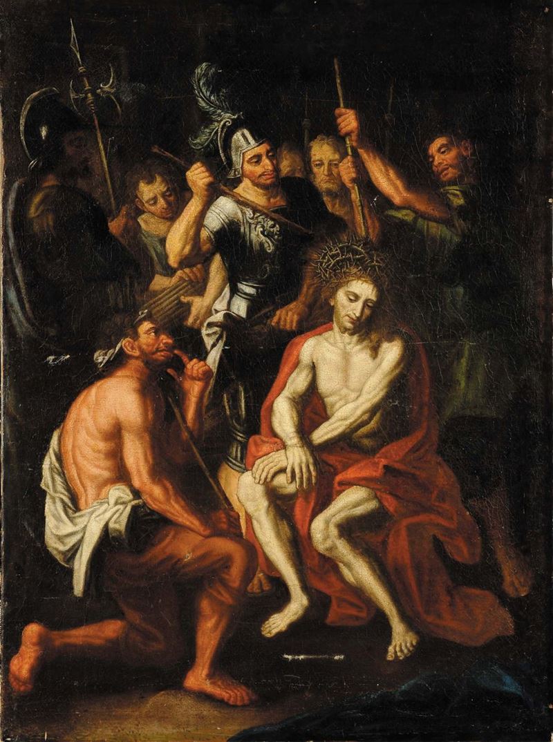 Scuola del XVIII secolo Flagellazione di Cristo  - Auction Antiquariato, Argenti e Dipinti Antichi - Cambi Casa d'Aste