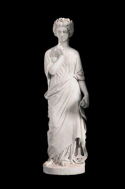 Scultura in Marmo Bianco Raffigurante Sibilla, XVIII Secolo