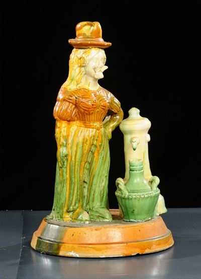 Figura Antropomorfa di Babbaluto in Terracotta Seminaria, Fine XIX Inizio XX Secolo