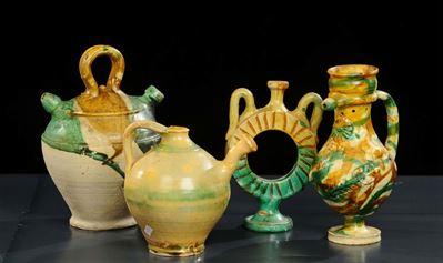 Quattro Brocche da Acqua e Vino in Terracotta Seminaria, Fine XIX Inizio XX Secolo