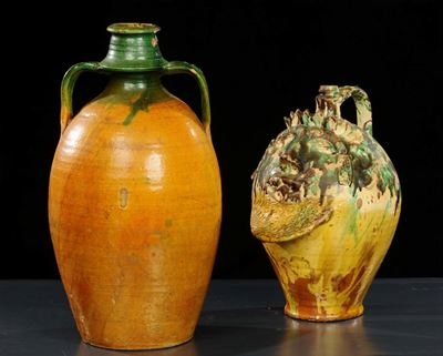 Due Grandi Brocche in Terracotta Seminaria, Fine XIX Inizio XX Secolo