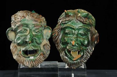 Tre Brocche di Forma Antropomorfa in Terracotta Seminaria, Fine XIX Inizio XX Secolo