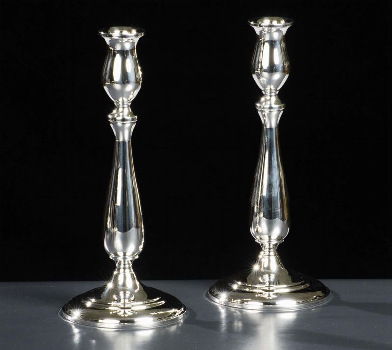 Coppia di candelieri Cartier in argento sterling  - Auction Antiquariato, Argenti e Dipinti Antichi - Cambi Casa d'Aste