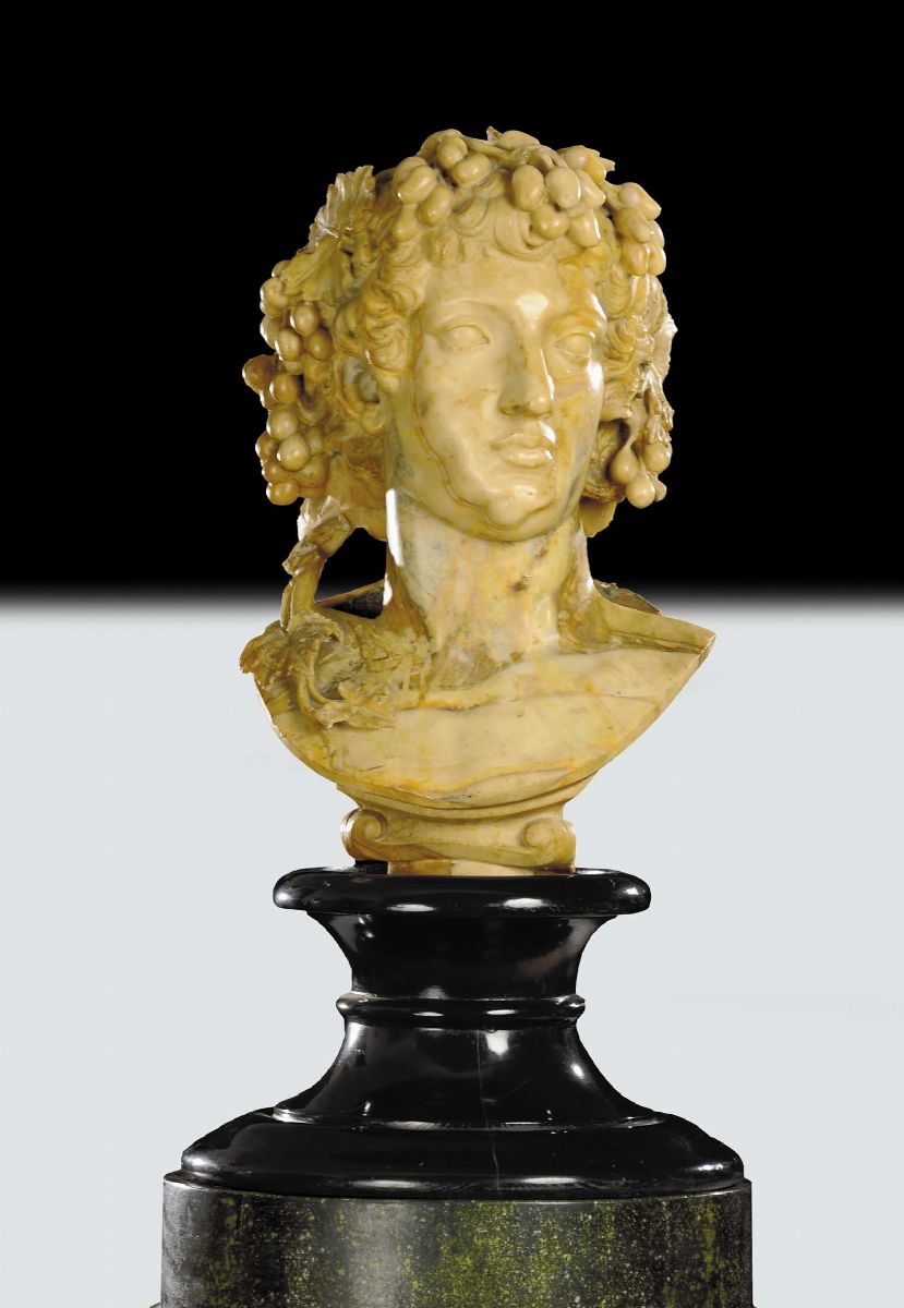 Scultura in Resina Raffigurante Testa di Bacco