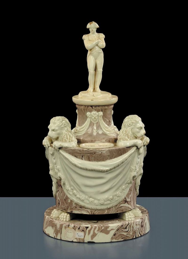 Grande calamaio in ceramica smaltata di epoca Impero , XIX secolo  - Asta Antiquariato, Argenti e Dipinti Antichi - Cambi Casa d'Aste