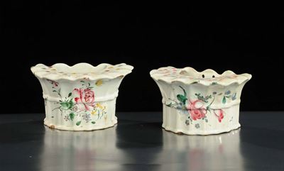 Coppia di Fioriere in Ceramica, Francia XVIII Secolo