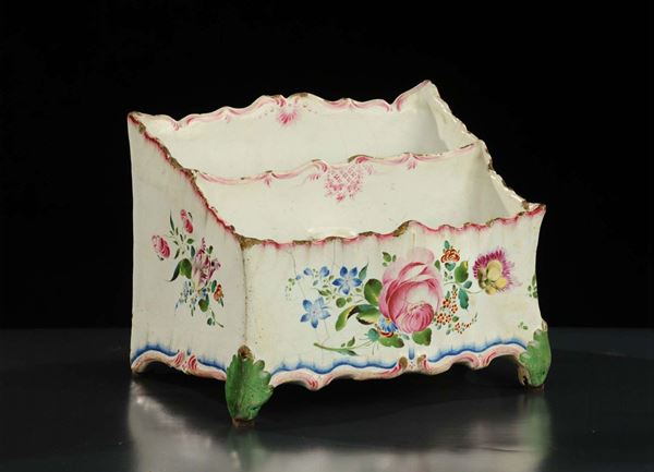 Portacarte in ceramica, Francia XVIII secolo