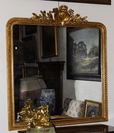 Specchiera in Legno Intagliato e Dorato