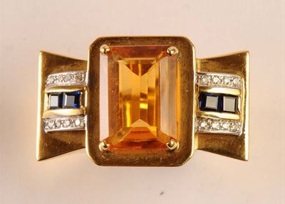 Anello con Quarzo Citrino Taglio Smeraldo
