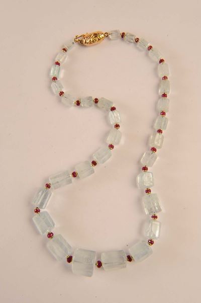 Collana Scalare di Acquamarina