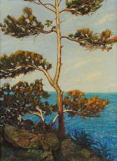 Giovanni Battista Bassano (1874-1951)alberi sul Mare, 1929