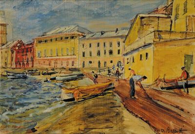 Dina Bellotti (1912-2003)pescatori a Sestri Levante