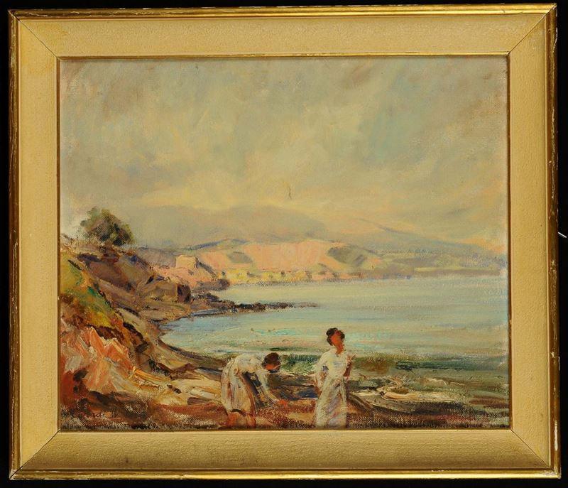 Ugo Corradi Figure sulla spiaggia  - Auction 19th and 20th Century Paintings - Cambi Casa d'Aste