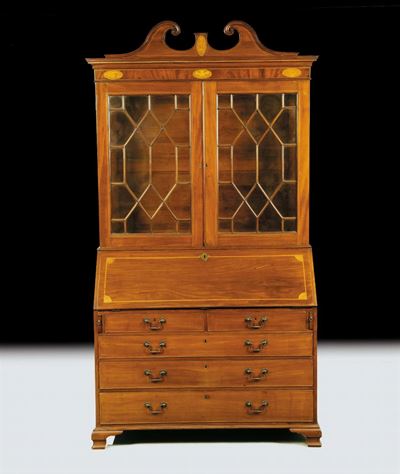 Bureau-cabinet Giorgio III in Mogano, Inghilterra XIX Secolo