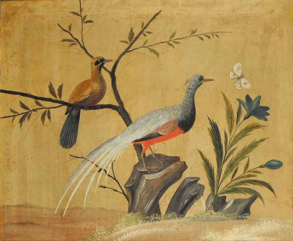 Anonimo Cinese del XVIII secolo Paesaggi con uccelli