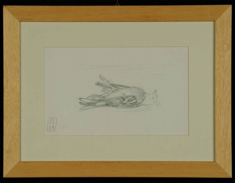 Oscar Saccorotti (1898-1986) Fringuello morto, 1983  - Auction 19th and 20th century paintings - II - Cambi Casa d'Aste