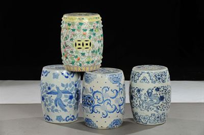 Quattro Sgabelli in Porcellana, Cina XX Secolo