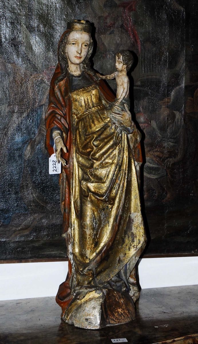 Scultore del XVIII secolo Madonna con Bambino  - Asta Antiquariato, Argenti e Dipinti Antichi - Cambi Casa d'Aste