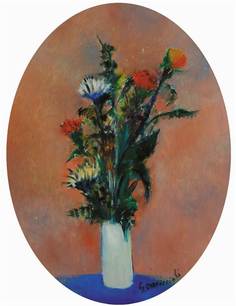 Giovanni Omiccioli (1901-1975) Vaso di fiori, 1940  - Asta Asta a Tempo 05-2014 - Cambi Casa d'Aste