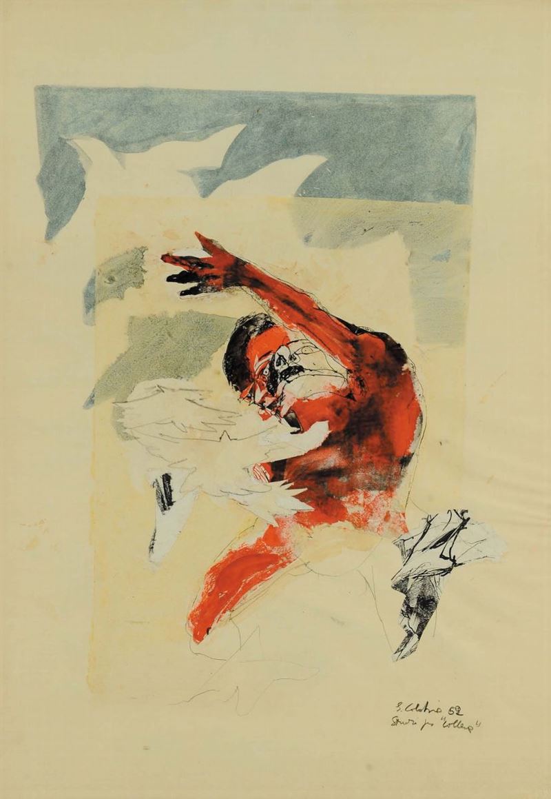 Ennio Calabria (1937) Studio per collera, 1962  - Auction 19th and 20th Century Paintings - Cambi Casa d'Aste