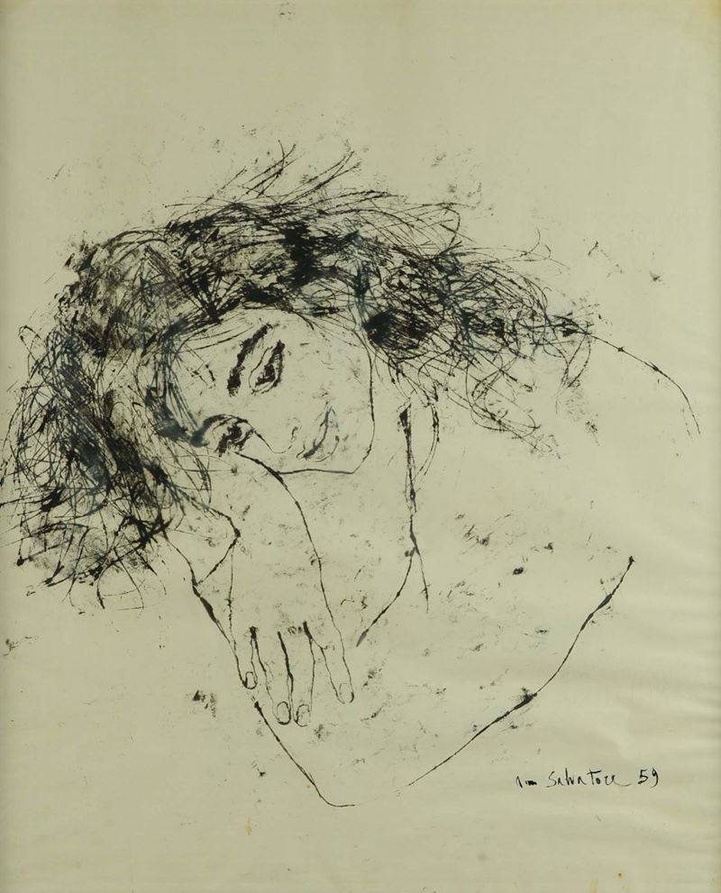Anna Salvatore (1923-1978) Figura femminile  - Asta Antiquariato e Dipinti Antichi - Cambi Casa d'Aste