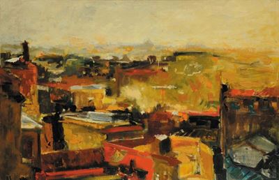 Ugo Attardi (1923-2006)paesaggio di Roma